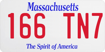 MA license plate 166TN7