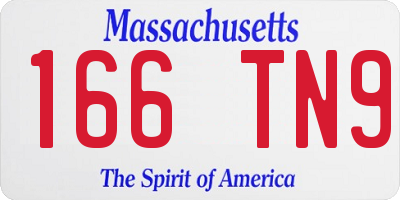 MA license plate 166TN9