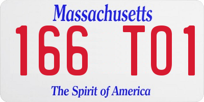 MA license plate 166TO1