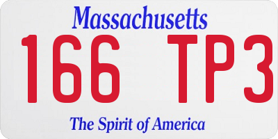 MA license plate 166TP3