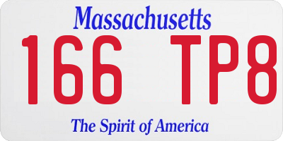 MA license plate 166TP8