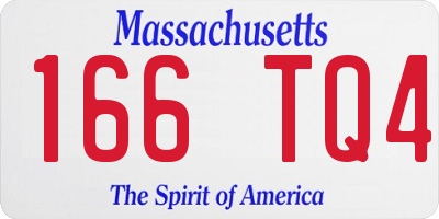 MA license plate 166TQ4