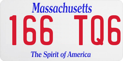 MA license plate 166TQ6