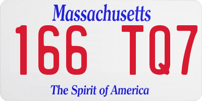 MA license plate 166TQ7
