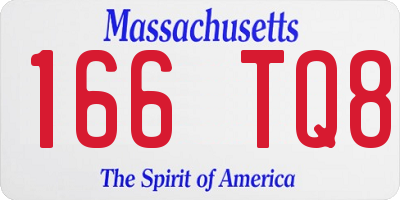 MA license plate 166TQ8
