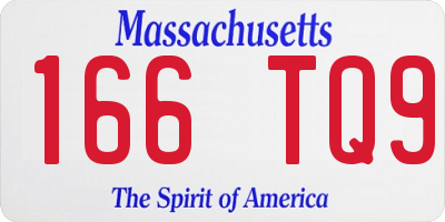 MA license plate 166TQ9