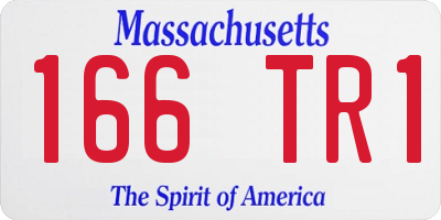 MA license plate 166TR1
