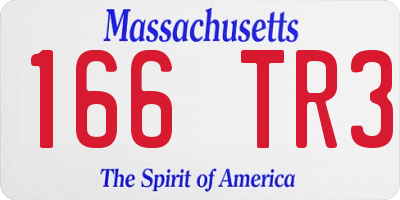 MA license plate 166TR3