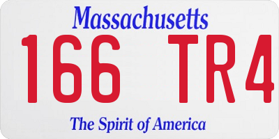 MA license plate 166TR4