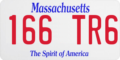 MA license plate 166TR6
