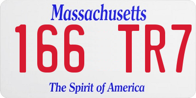 MA license plate 166TR7