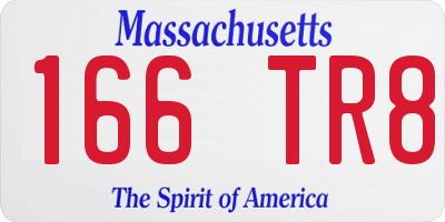 MA license plate 166TR8