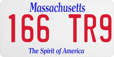 MA license plate 166TR9