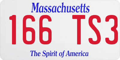 MA license plate 166TS3
