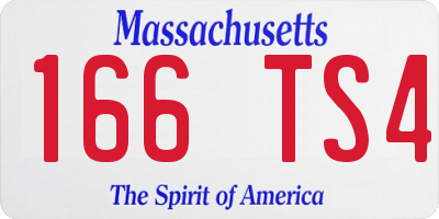 MA license plate 166TS4