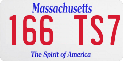 MA license plate 166TS7