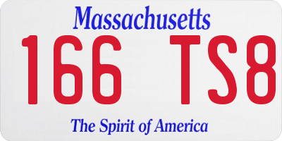 MA license plate 166TS8