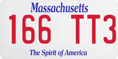 MA license plate 166TT3