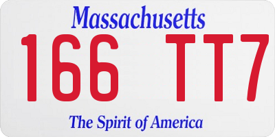 MA license plate 166TT7