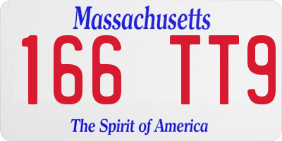 MA license plate 166TT9