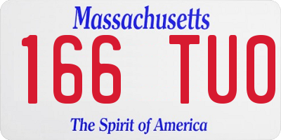 MA license plate 166TU0