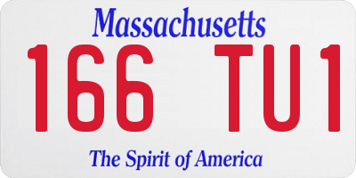 MA license plate 166TU1