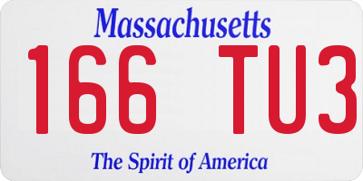 MA license plate 166TU3