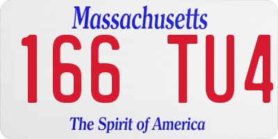 MA license plate 166TU4