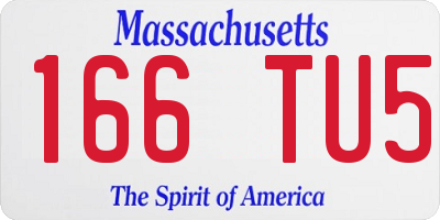 MA license plate 166TU5