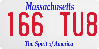 MA license plate 166TU8