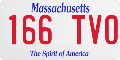 MA license plate 166TV0