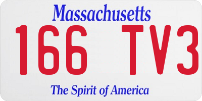 MA license plate 166TV3