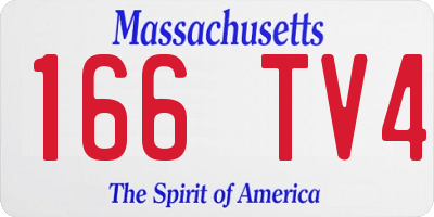 MA license plate 166TV4