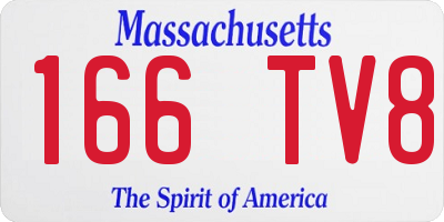 MA license plate 166TV8