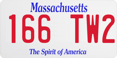 MA license plate 166TW2