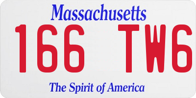 MA license plate 166TW6