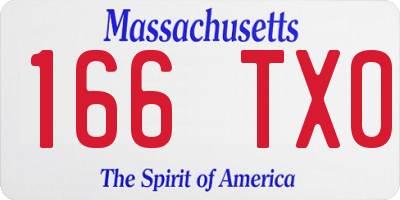 MA license plate 166TX0