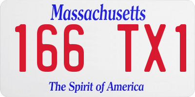 MA license plate 166TX1