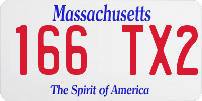MA license plate 166TX2