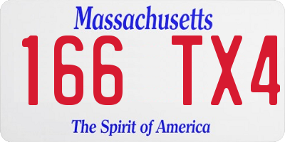 MA license plate 166TX4