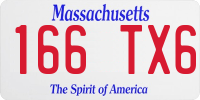 MA license plate 166TX6