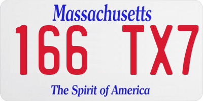 MA license plate 166TX7