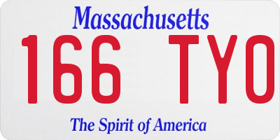MA license plate 166TY0