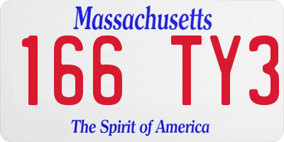MA license plate 166TY3