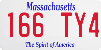 MA license plate 166TY4