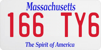MA license plate 166TY6