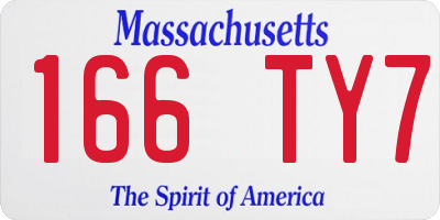 MA license plate 166TY7