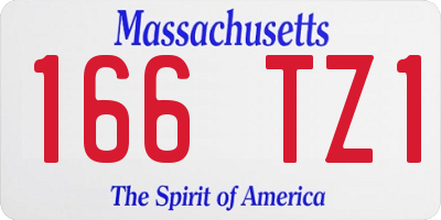 MA license plate 166TZ1