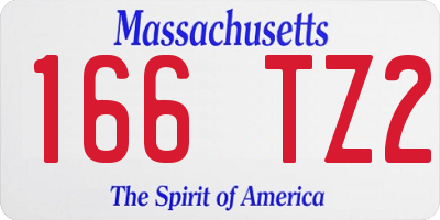 MA license plate 166TZ2