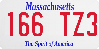 MA license plate 166TZ3